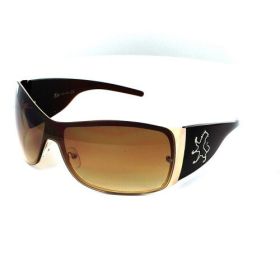 KHAN Sunglasses Shield 1028 - White (Option: Brown)