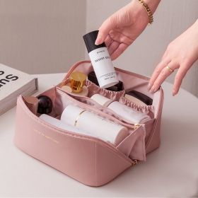 Large Capacity Travel Cosmetic Bag Makeup Case Organizer Multifunction Women Toiletries Organizer Female Waterproof Storage Box (Ships From: China, Color: Upgrade Pink)