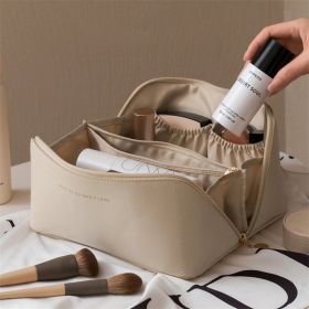 Large Capacity Travel Cosmetic Bag Makeup Case Organizer Multifunction Women Toiletries Organizer Female Waterproof Storage Box (Ships From: China, Color: Upgrade White)