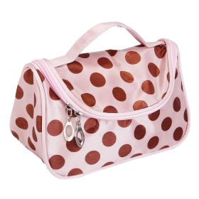 Travel Makeup Bag Portable Cosmetic Organizer with Cosmetic Mirror Waterproof Toiletry Wash Bag for Women (Color: Coffee)